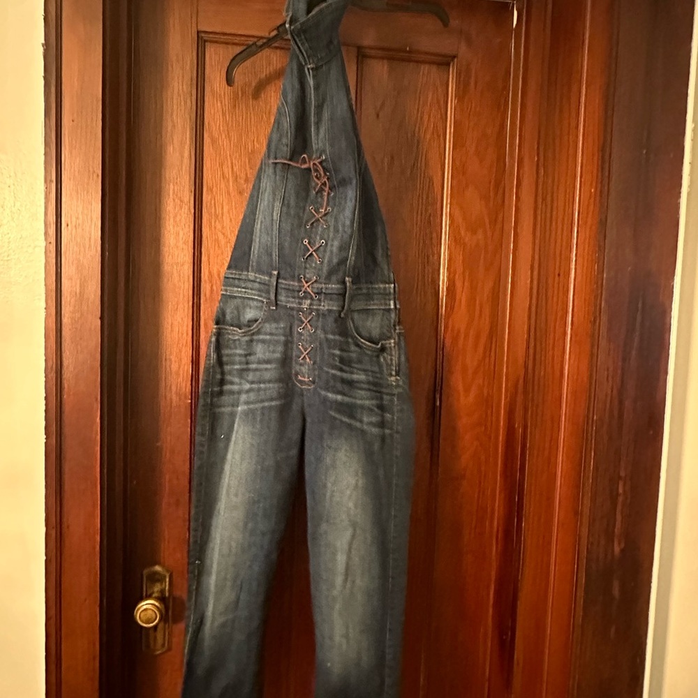 Guess denim halter jumpsuit
